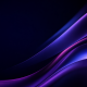 Abstract dark navy background with flowing purple and magenta 3D ribbon shapes, representing hybrid mail document flow