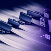 Document Mailing Services: A Guide for UK Organisations Document mailing services for UK organisations, navy and purple abstract envelope and digital delivery graphic