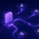 Abstract navy and purple graphic representing smart document distribution workflows